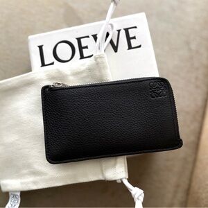 Loewe Black Leather Zip Wallet
